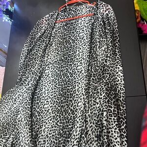 Forever 21 Black and White Animal Print Scarf